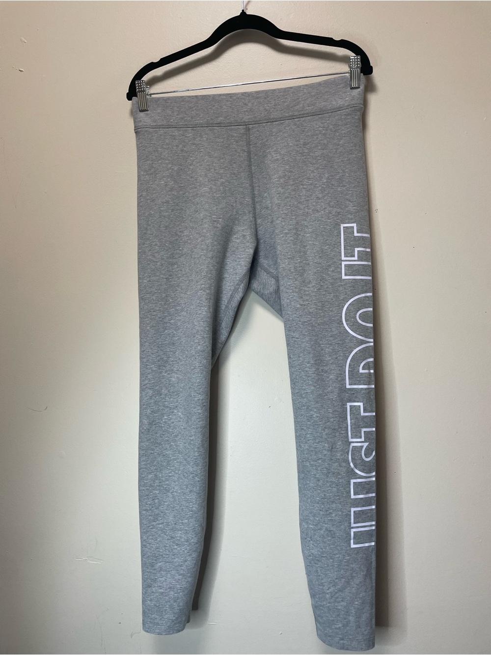 Nike "Just Do It" Gray Athletic Leggings - Women's Size Large